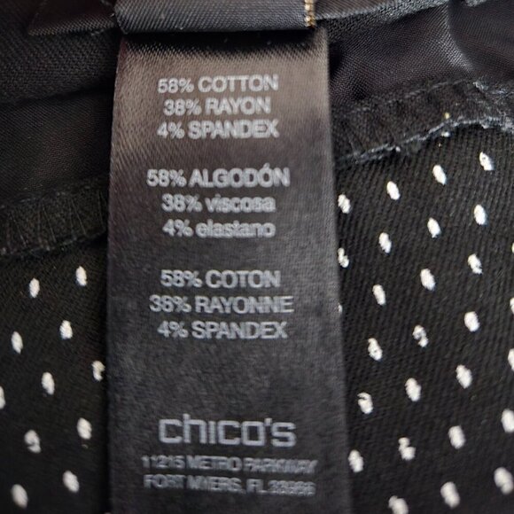 Chico's Black White Polka Dot "So Slimming" Pull On Shorts 0/4 - Picture 6 of 6